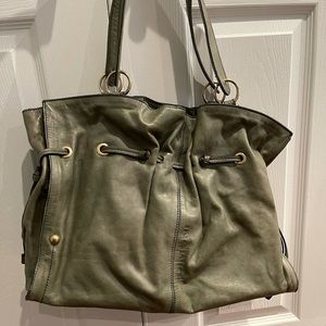 Olive green soft leather purse